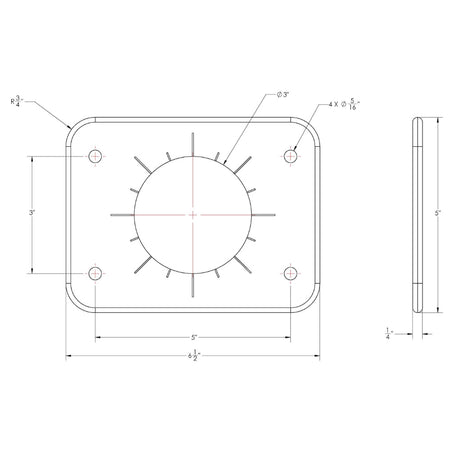TACO Marine Grand Slam 300 Universal Backing Plate Pair for GS-300 & GS-390 Outrigger Mounts