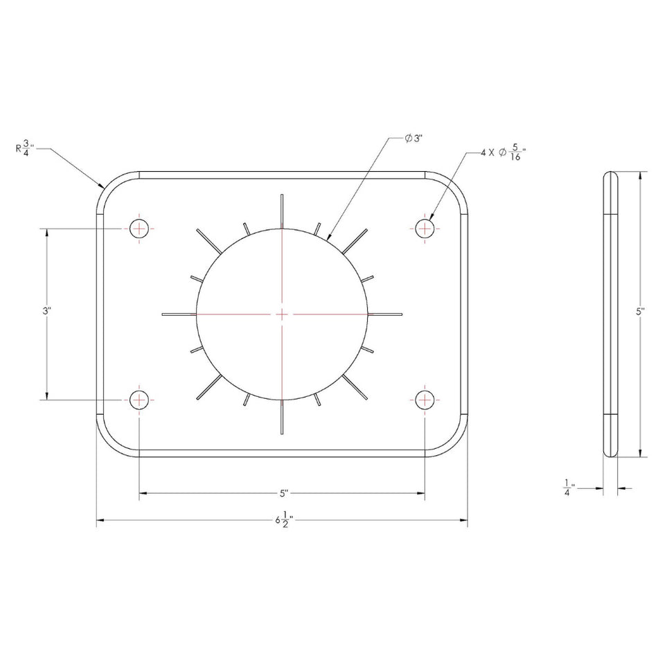 TACO Marine Grand Slam 300 Universal Backing Plate Pair for GS-300 & GS-390 Outrigger Mounts