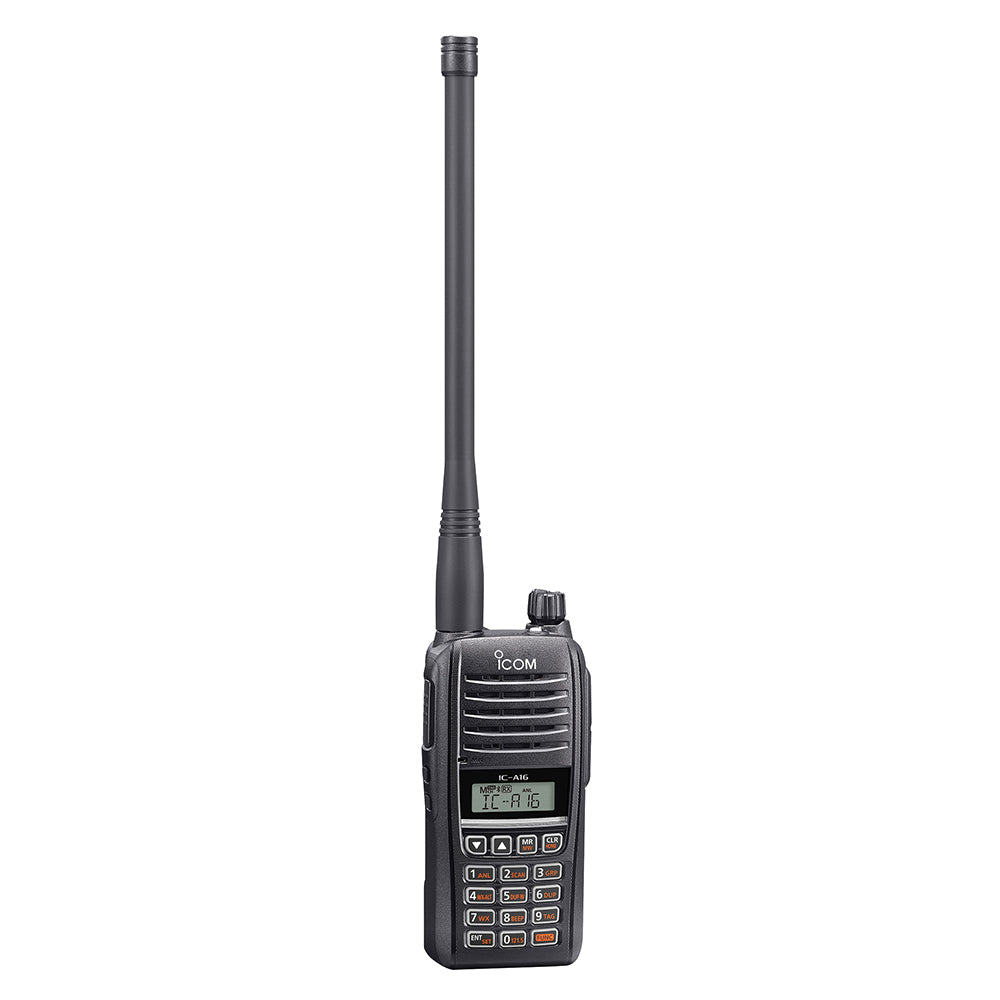 Icom A16 Entry Level Air Band Handheld Radio with 1500 mW Power and Bluetooth