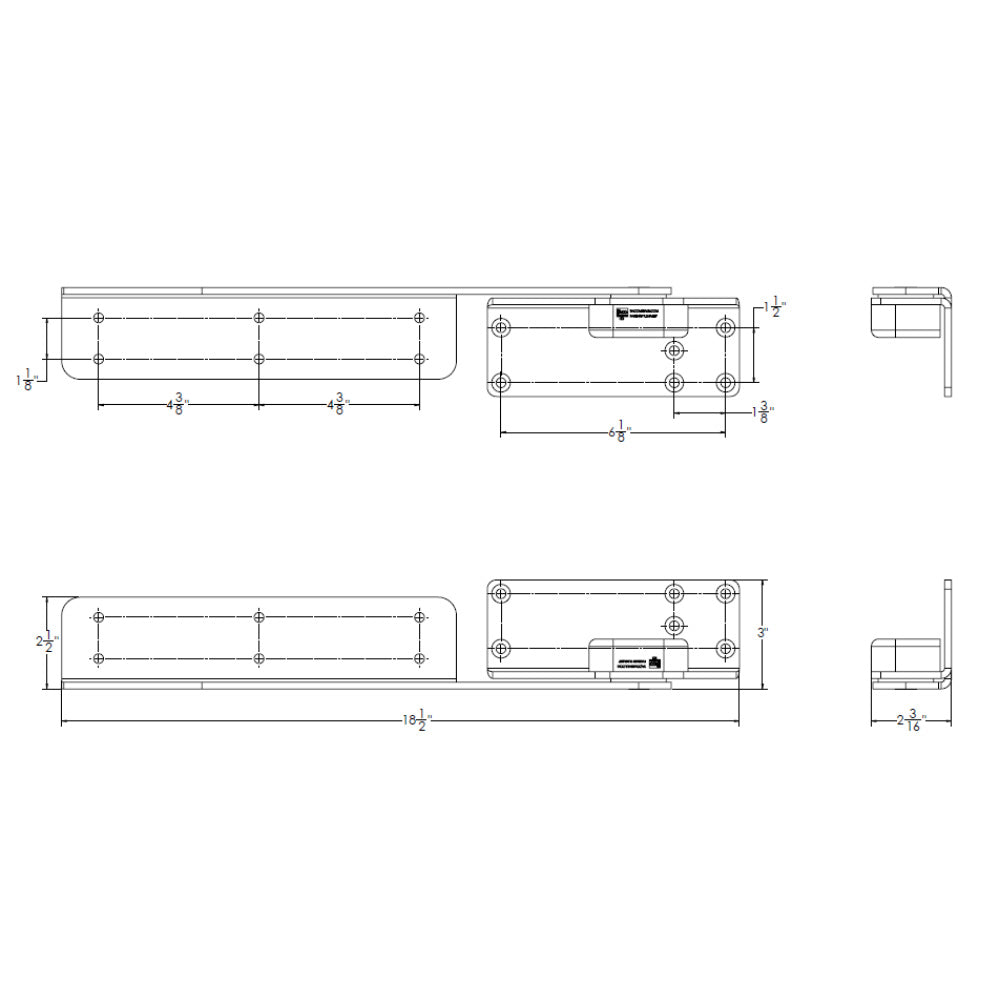 TACO Marine Command Ratchet Hinge - 18-1/2 inch Polished 316 Stainless Steel with Hard Stop