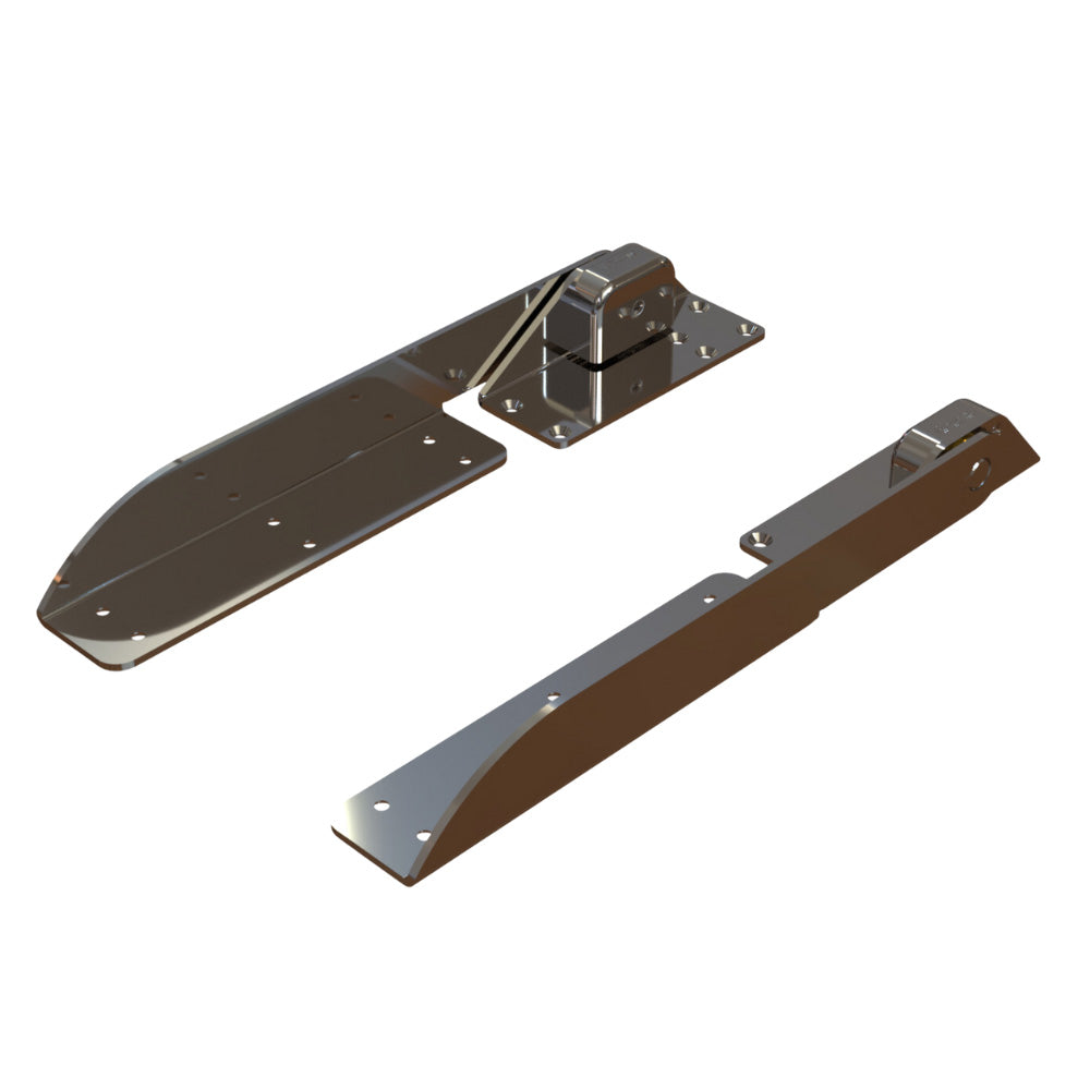 TACO Marine Command Ratchet Hinge - 18-1/2 inch Polished 316 Stainless Steel with Hard Stop