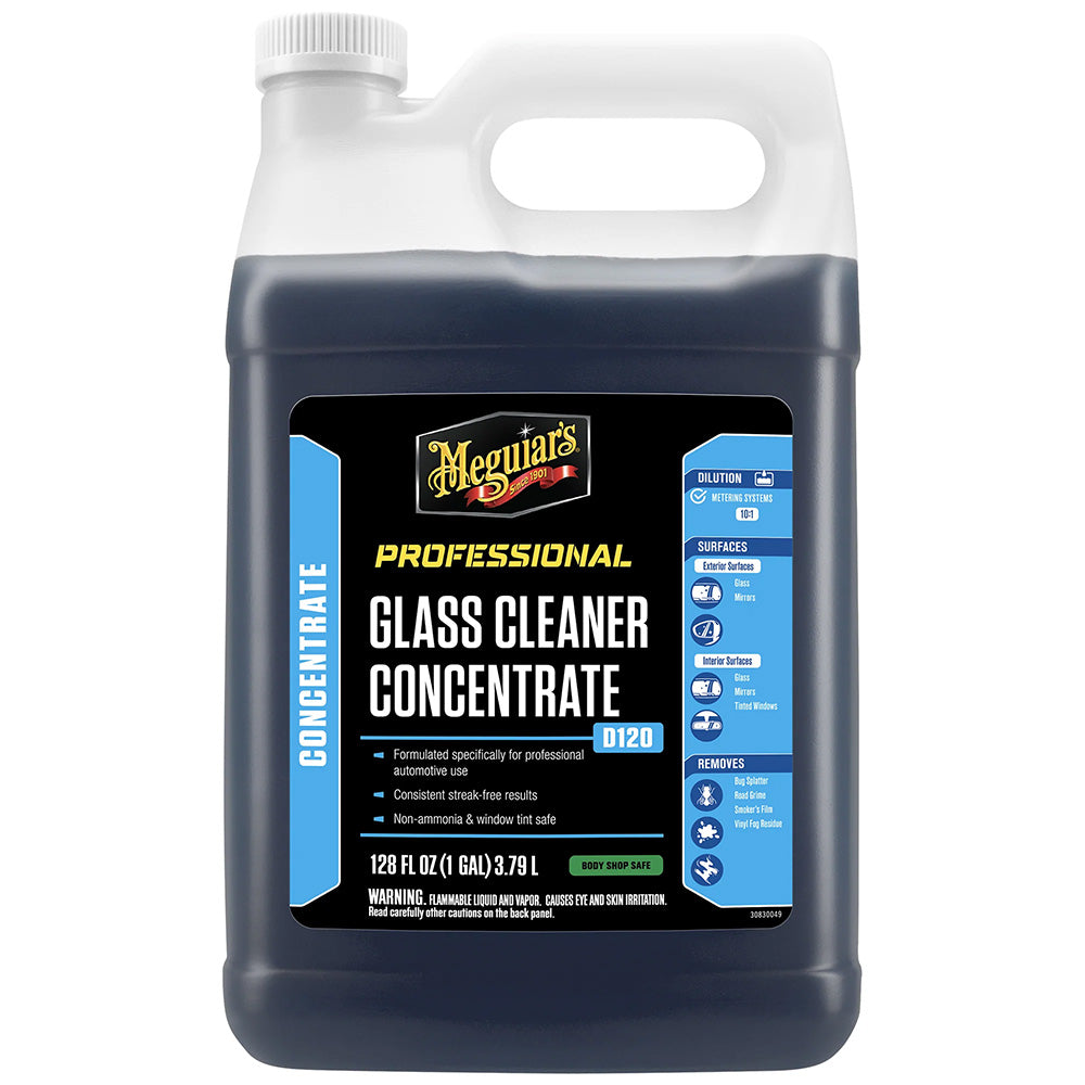 Meguiar's Glass Cleaner Concentrate - 1 Gallon for Streak-Free, Crystal Clear Windows
