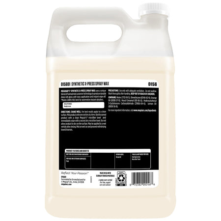 Meguiar's Synthetic X-Press Spray Wax - 1 Gallon for Deep Gloss and Durable Protection