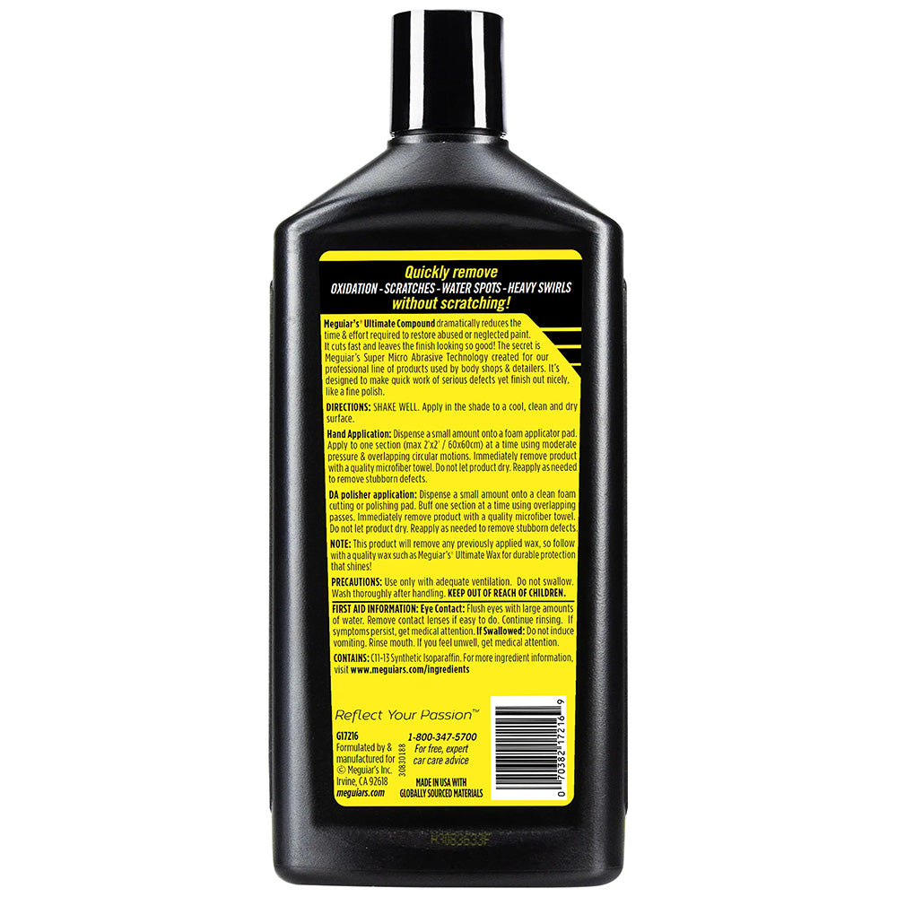 Meguiar's Ultimate Compound 16oz - Paint Restorer for Clear Coat and Single-Stage Paint