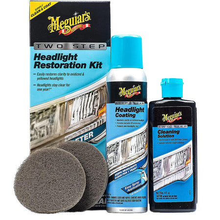 Meguiar's G2970 Two-Step Headlight Restoration Kit for Clear and Protected Headlights
