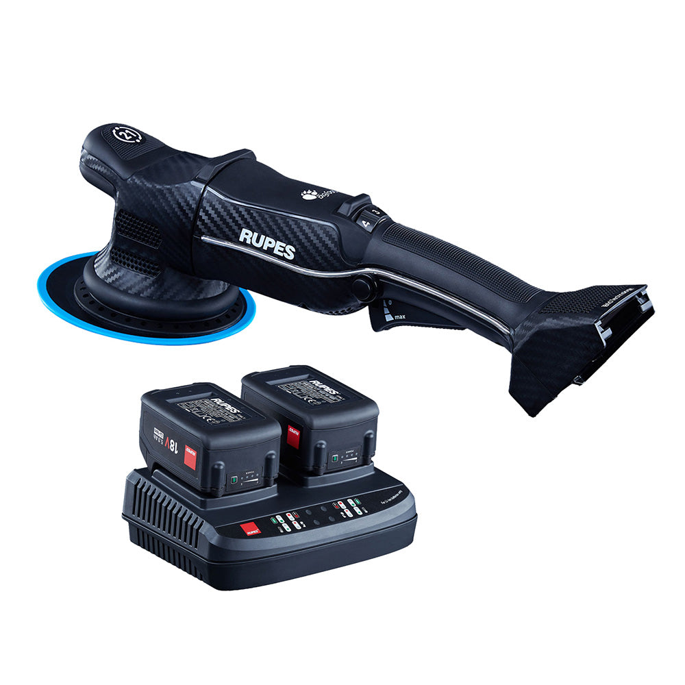 RUPES BigFoot HLR21 iBrid Random Orbital Polisher with Charger and Two Batteries