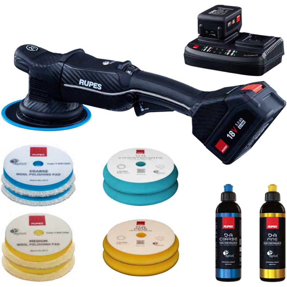RUPES BigFoot HLR21 iBrid Random Orbital Polisher Basic Kit for Professional and Enthusiasts