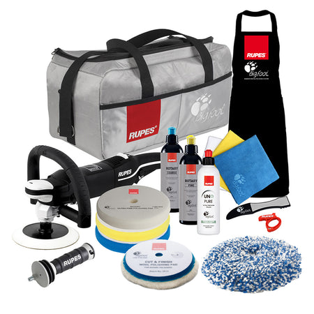 RUPES Bigfoot LH19E Rotary Polisher Complete Kit for Automotive and Marine Detailing