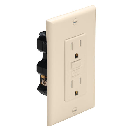 Marinco Ivory GFCI Ground Fault Circuit Interrupter - 15 Amp, 125V, Female Outlet