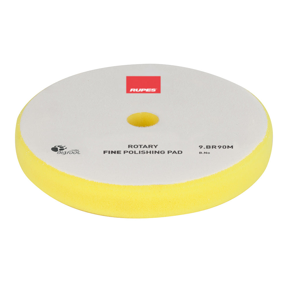 RUPES Rotary Fine Polishing Foam Pad 75/90mm - Yellow for High-Gloss Surface Restoration
