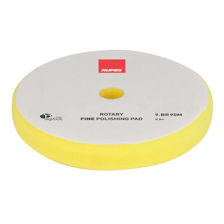 RUPES Rotary Fine Polishing Foam Pad 75/90mm - Yellow for High-Gloss Surface Restoration
