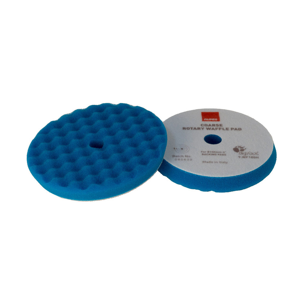 RUPES Velcro Waffle Coarse Polishing Foam Pad for Rotary Polishers 90mm - Blue