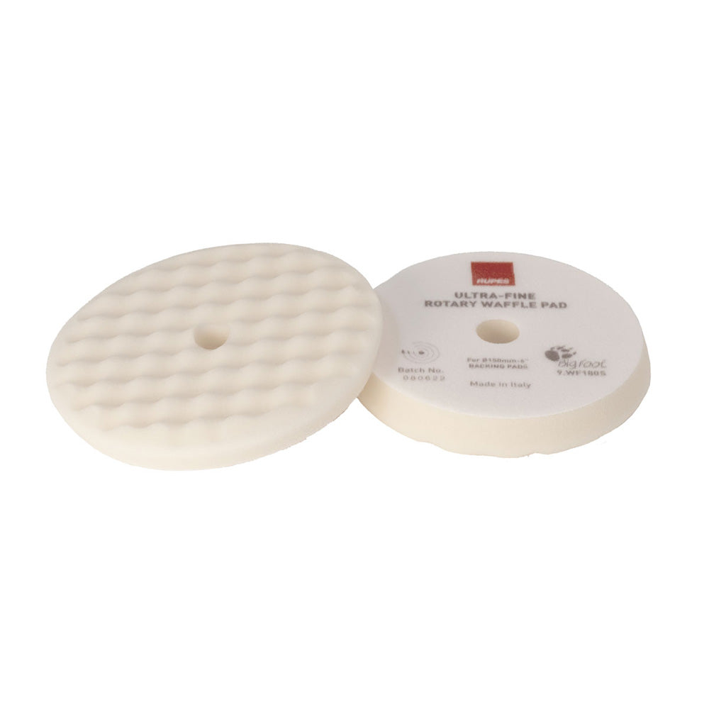 RUPES Velcro Waffle Ultra-Fine Polishing Foam Pad for Rotary Polishers 90mm - White