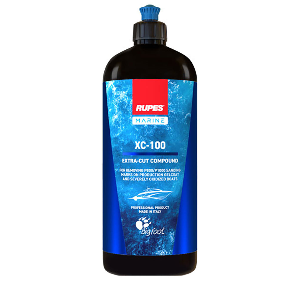 RUPES Marine XC-100 Extra Cut Compound 33.8oz for Heavy-Duty Gelcoat Restoration