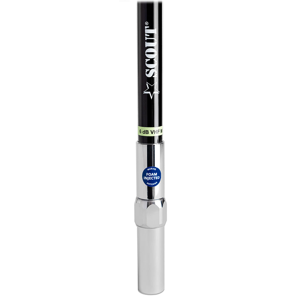 Scout 8' QuickFit Black VHF Antenna with 5M Cable and FME Quick 6 Foam Filled Brass & Copper Element