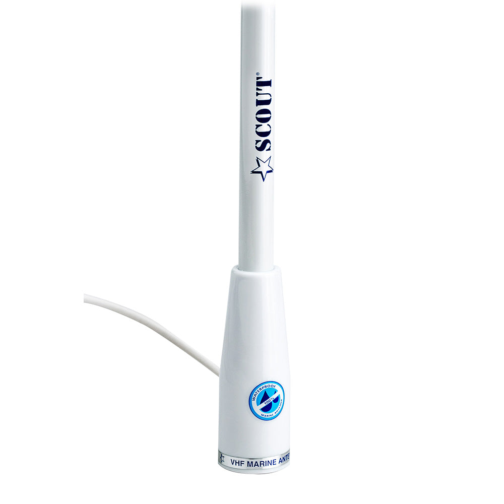 Scout 5' White VHF Antenna with 3dB Gain and Waterproof Design - Part Number PF AN NVHF00002T