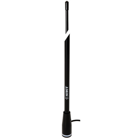 Scout 5' Black VHF Antenna with 3dB Gain and 5M RG-58 Coax - Waterproof Marine Communication Antenna