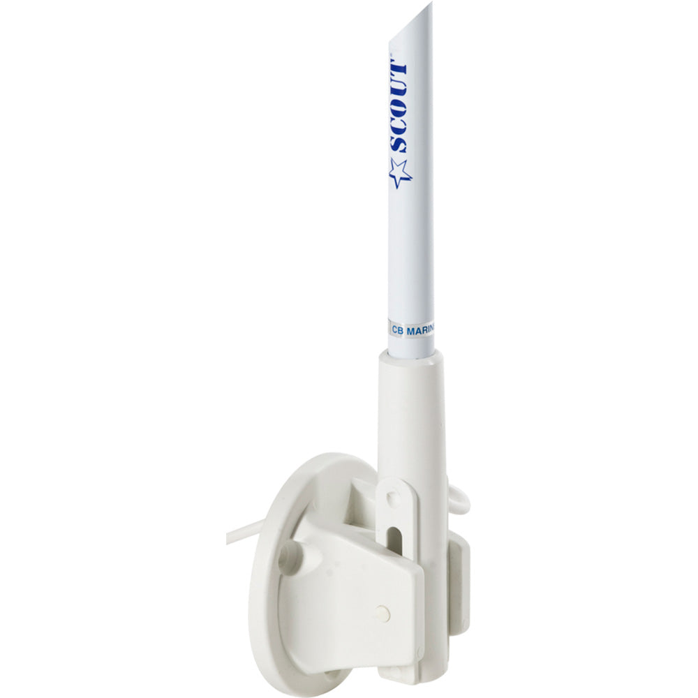 Scout 5' White VHF Antenna with 3dB Gain and Lift & Lay Mount * Includes 5M RG-58 Cable