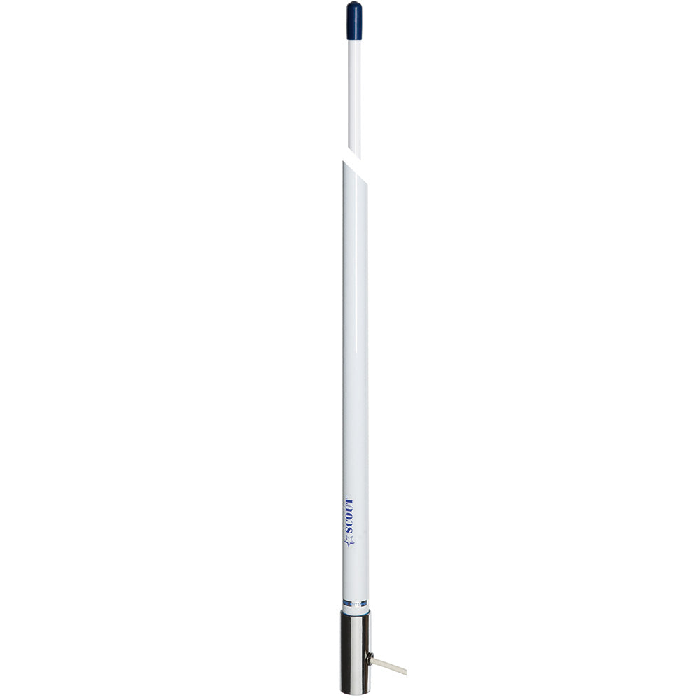 Scout 8' White VHF Marine Antenna with 6dB Gain and 5M RG-58 Coaxial Cable, Part Number PF AN NVHF00007T