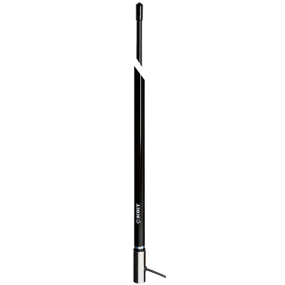 Scout 8' Black VHF Antenna with 6dB Gain and 5M RG-58 Coaxial Cable * Stainless Steel Ferrule, Model PF AN NVHF00009T
