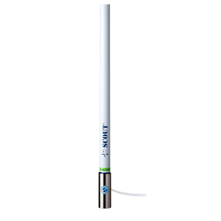 Scout PF AN NVHF00020T 8' White VHF Antenna with 6dB Gain, Heavy Stainless Steel Ferrule, 6M RG-8X Cable, Offshore-Grade Design
