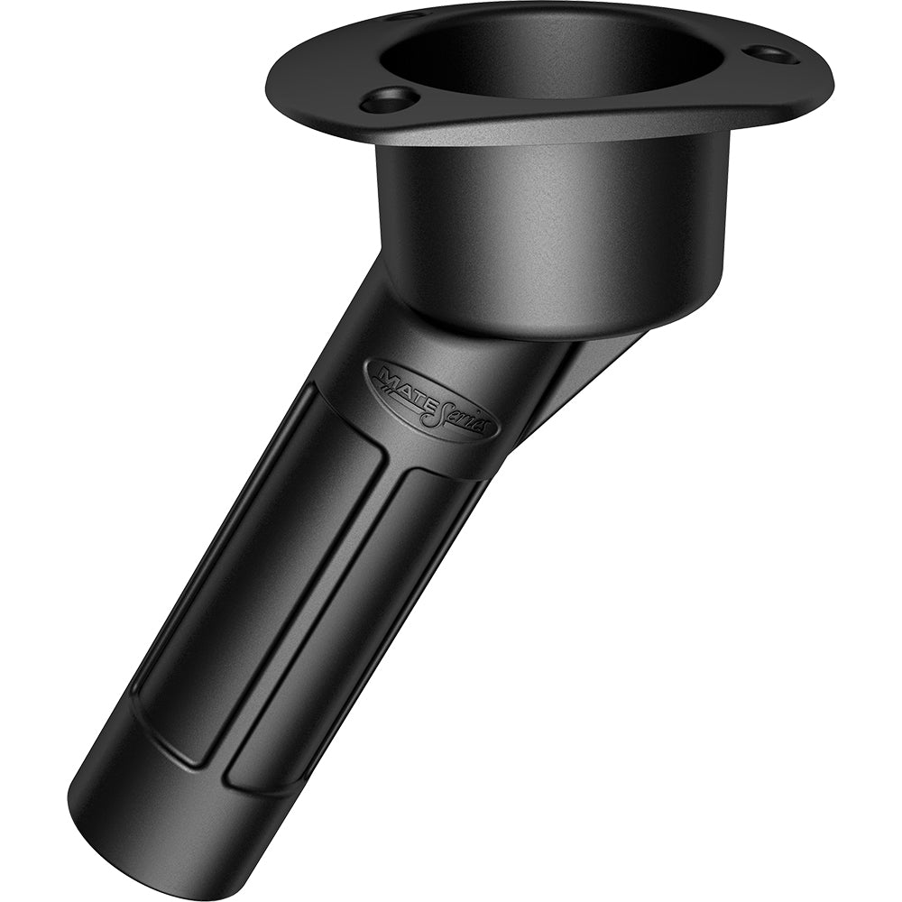 Mate Series Plastic Rod & Cup Holder 30 Degree Open with Oval Top - Black (Part P2030DB)