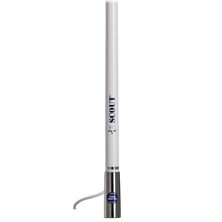 Scout 4-foot White VHF Antenna with Stainless Steel Ferule and 5M RG-58 Coax Cable