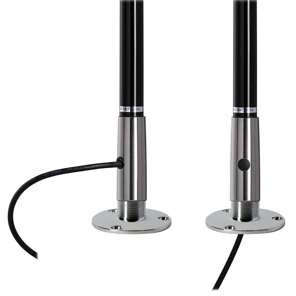 Scout 4' Black VHF Antenna with 3dB Gain and Stainless Steel Ferrule - Includes 5M RG-58 Cable and PL-259 Connector