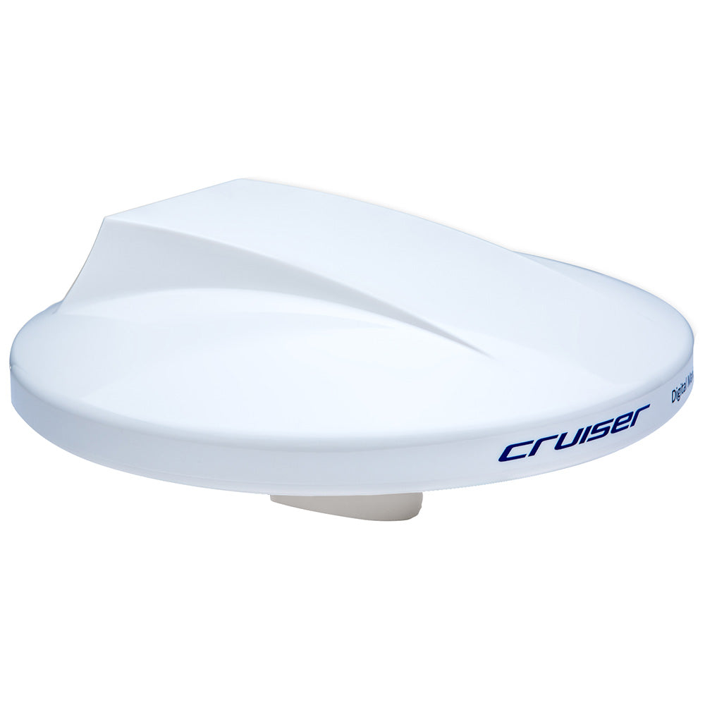 Scout Cruiser 10-inch White Omnidirectional Marine TV Antenna with 20M Cable and High-Gain Amplifier