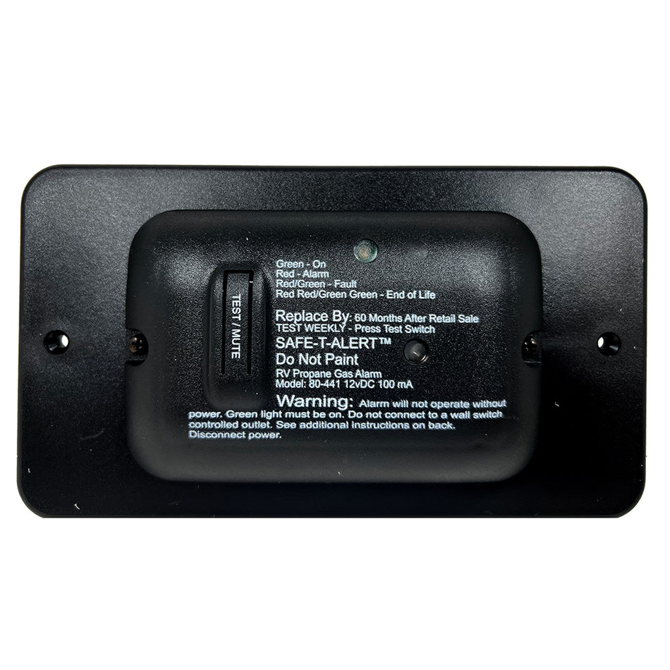 Safe-T-Alert 80 Series Black Propane Gas Alarm - 12V for RVs and Campers