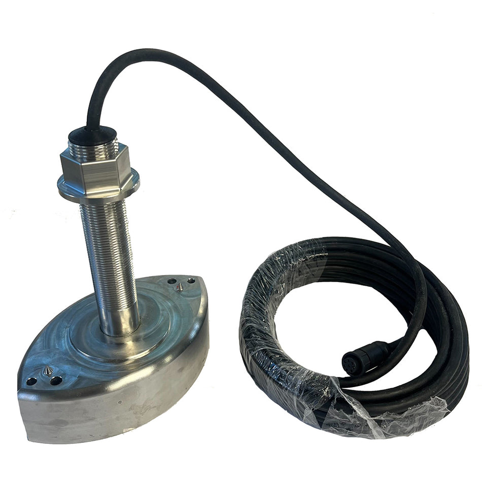 Echonautics ST180D 1kW Thru-Hull Stainless Steel Transducer - 50/200kHz for Marine Fish Finders
