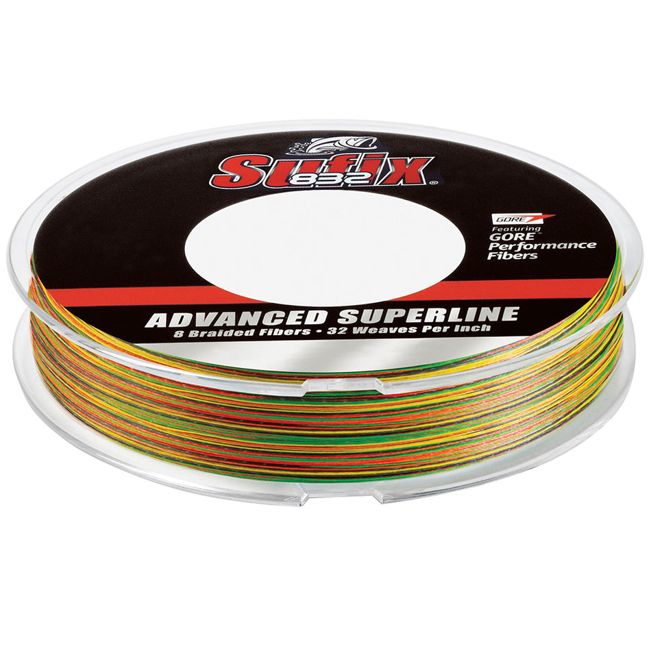 Sufix 832 Braid - 8lb Fire Tiger - 300 Yards - Durable Superline for Fishing