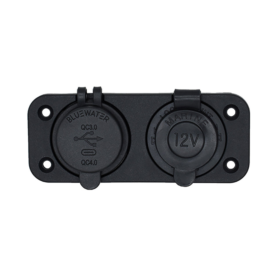 Bluewater Round Dual USB/USB-C Charger