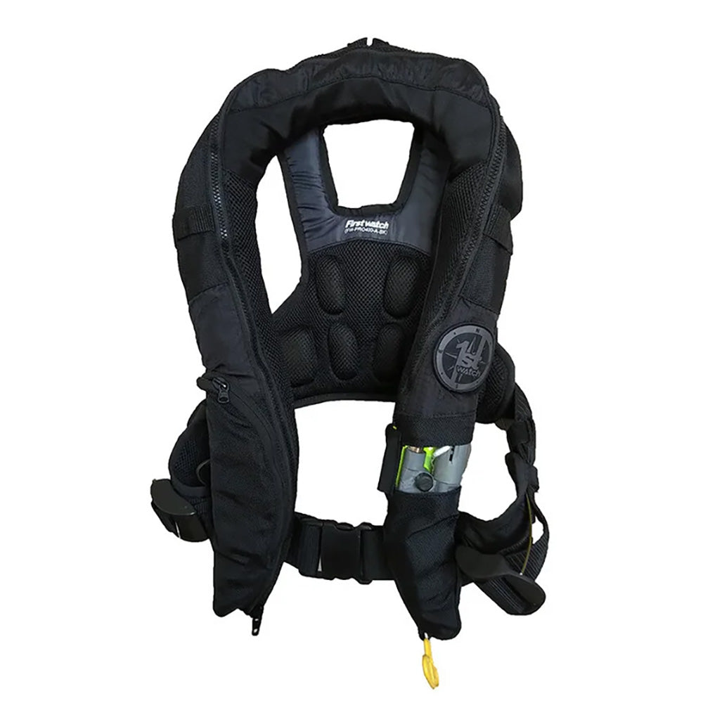 First Watch 38G Inflatable PFD with Auto/Manual Inflation, Black - USCG Approved