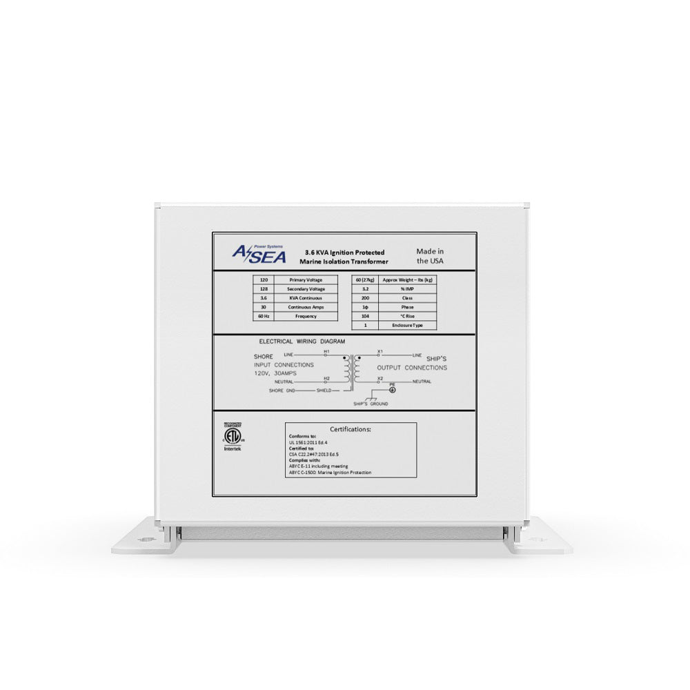 ASEA Power Systems 12 kVA Marine Isolation Transformer with Ground Fault Protection