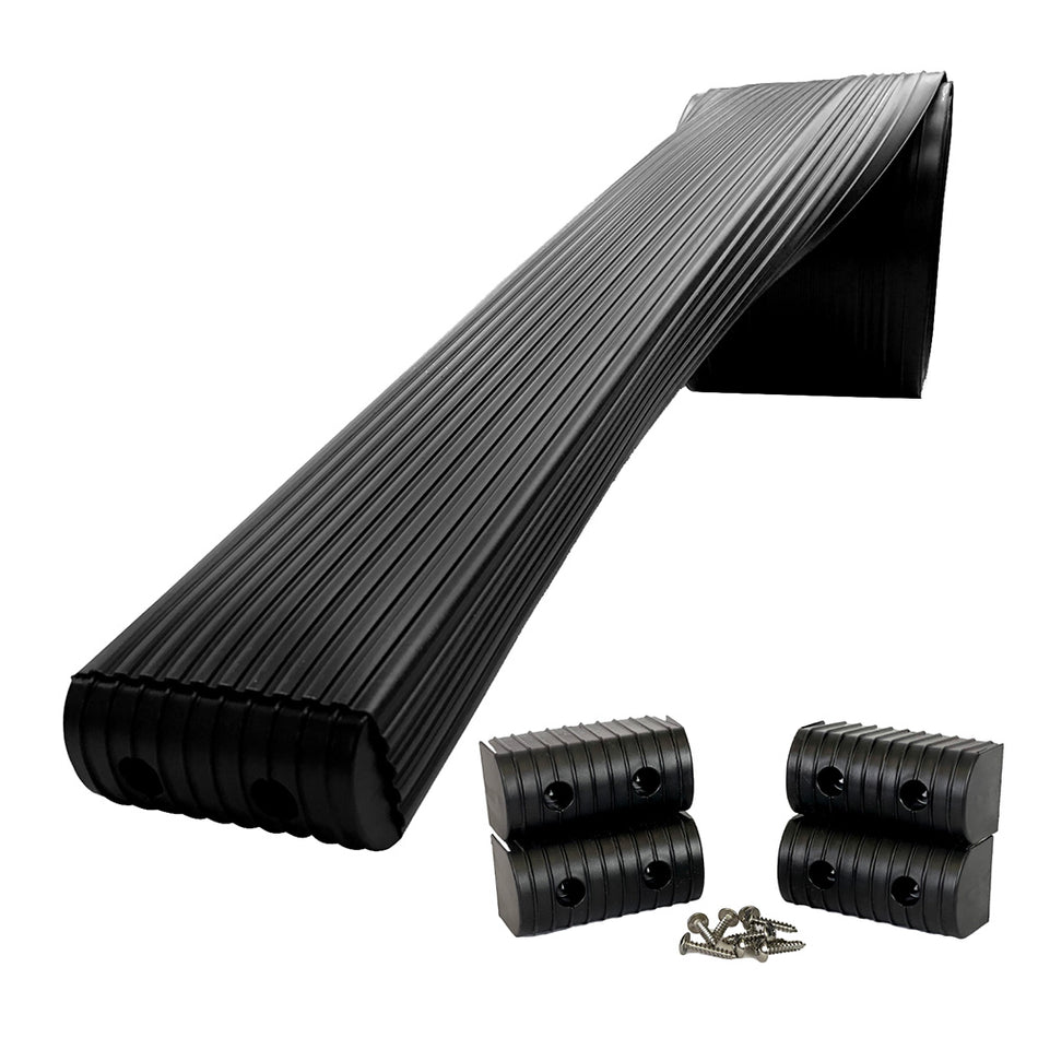 Caliber BunkWrap Kit - Black 16' x 2" x 4" Roll + 4 Caps + HRDW Roll + 4 Endcaps & Stainless Steel Hardware