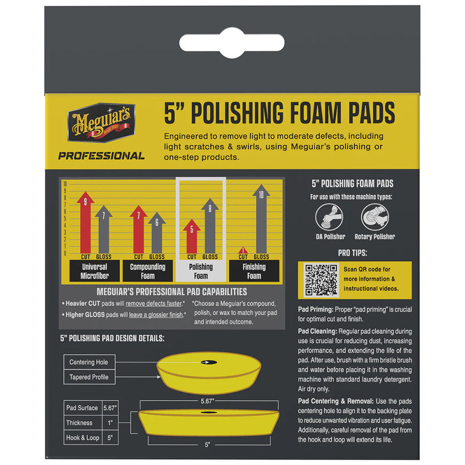 Meguiar's Professional 5" Polishing Foam Pads *2-Pack