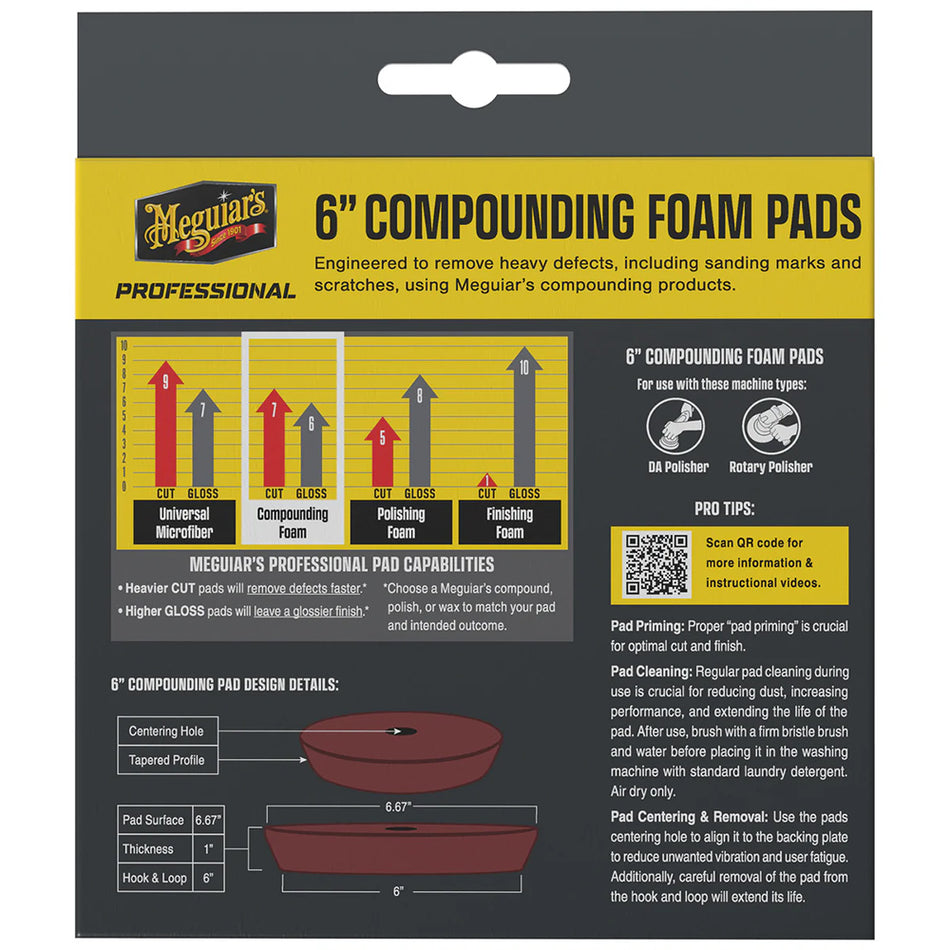 Meguiar's Professional 6" Compounding Foam Pads *2-Pack