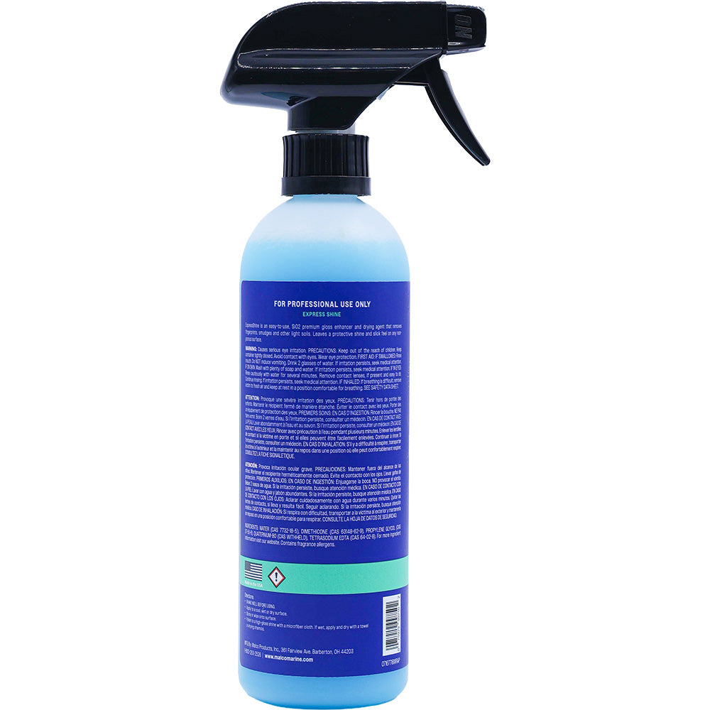Malco Express Shine SiO2 Detail Spray - 16oz for Quick Paint Protection and Shine Enhancement