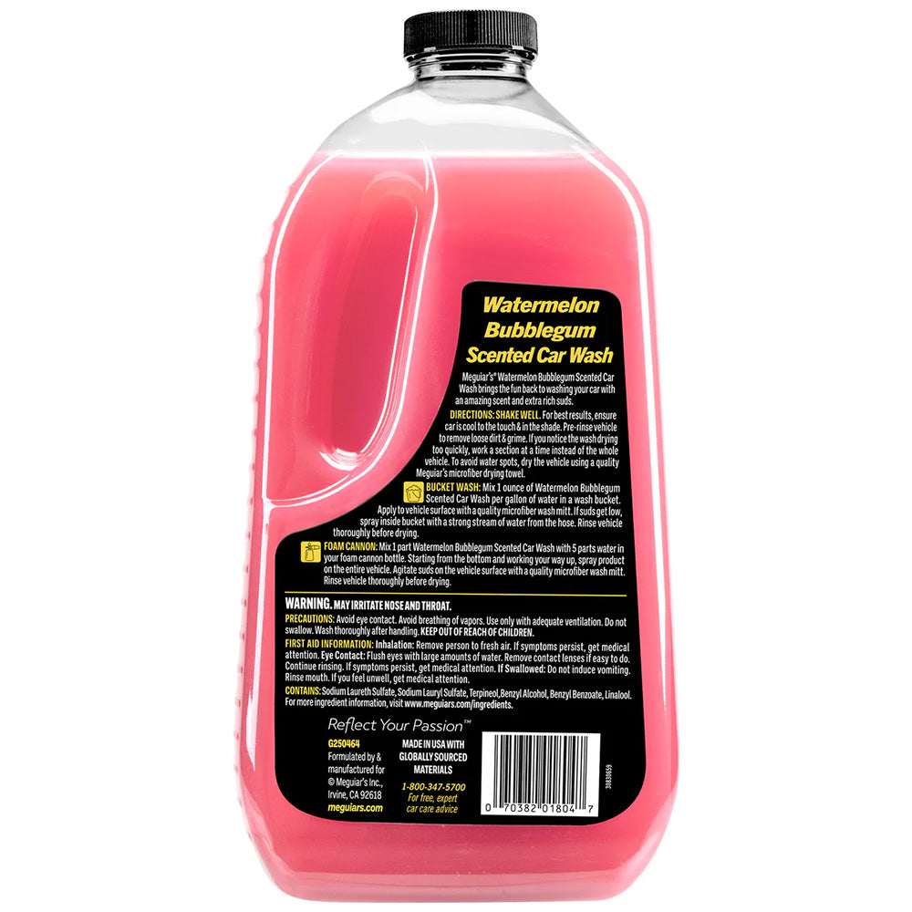 Meguiar's Watermelon Bubblegum Scented Car Wash - 64oz Concentrated Foam Soap for Cars, Trucks, and Motorcycles