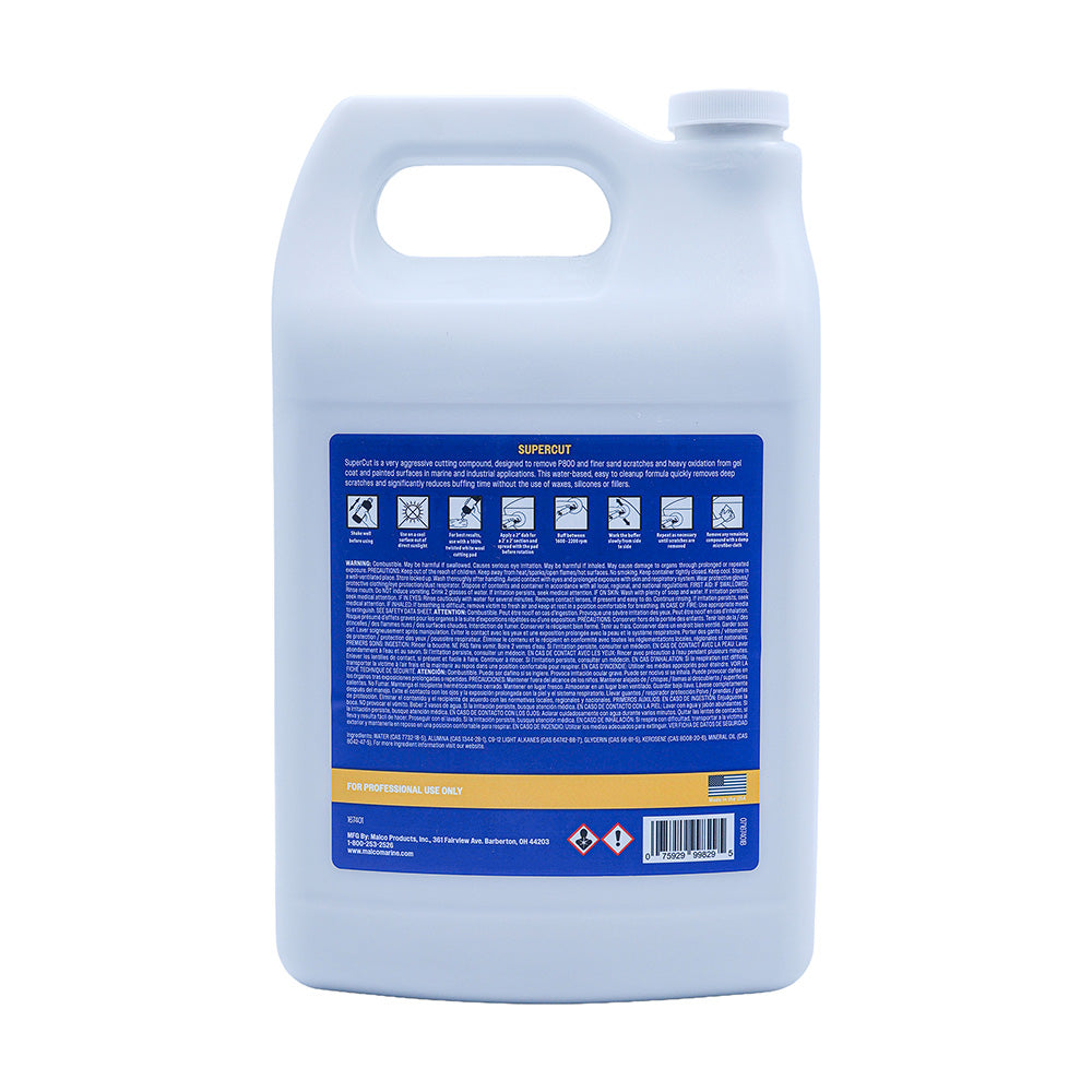Malco Super Cut Compound 1 Gallon for Gelcoat, Fiberglass & Painted Surfaces