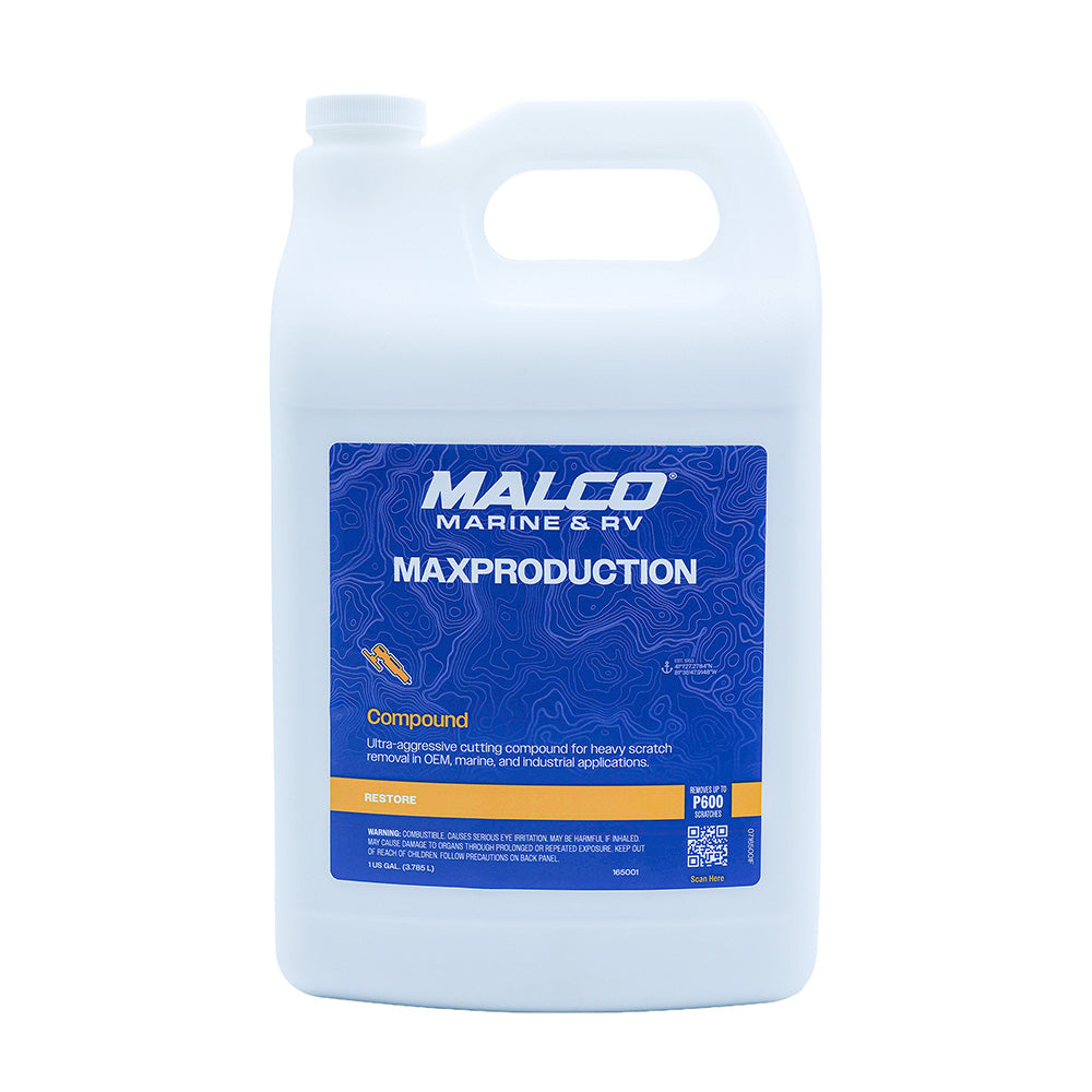 Malco MaxProduction Compound - 1 Gallon for Heavy Scratch Removal and Gloss Finish
