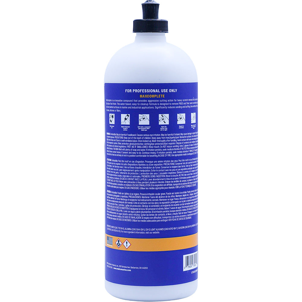 Malco MaxComplete Compound 32oz for Heavy Scratch Removal and Gloss Enhancement