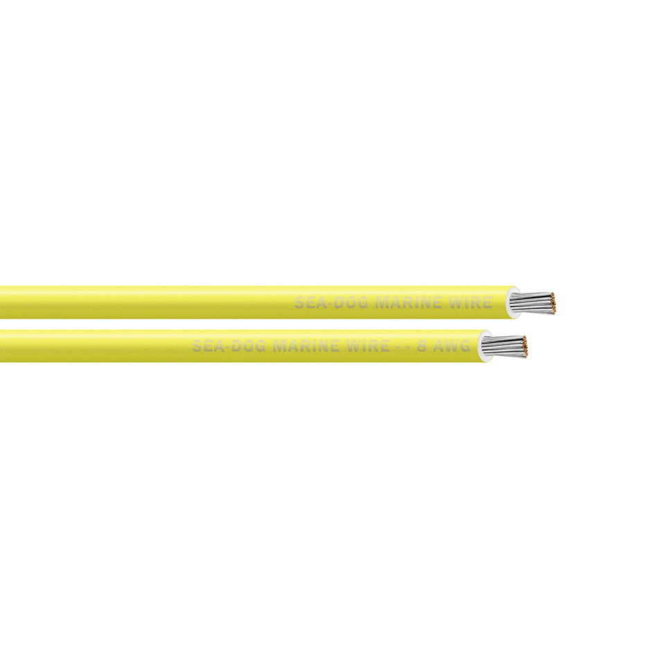 Sea-Dog 8 AWG Yellow Primary Marine Wire - 50 Feet, Tinned Copper Stranded Cable