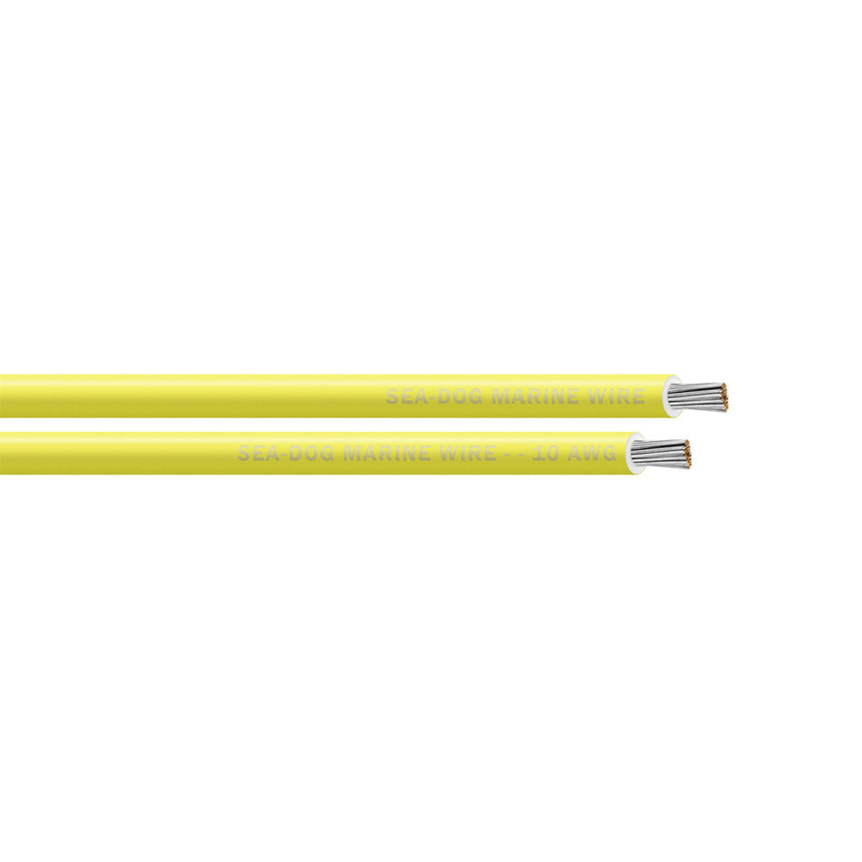 Sea-Dog 10 AWG Yellow Primary Marine Wire – 100 Feet, Tinned Copper Stranded Cable