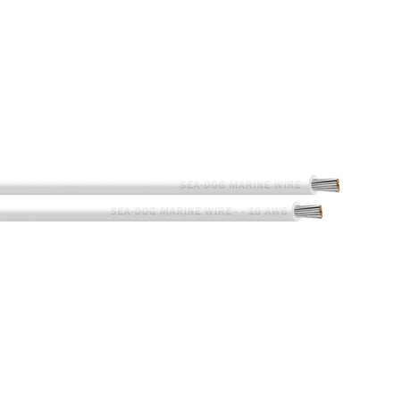 Sea-Dog 10 AWG White Primary Marine Wire - 25 Feet, Tinned Copper, UL Listed