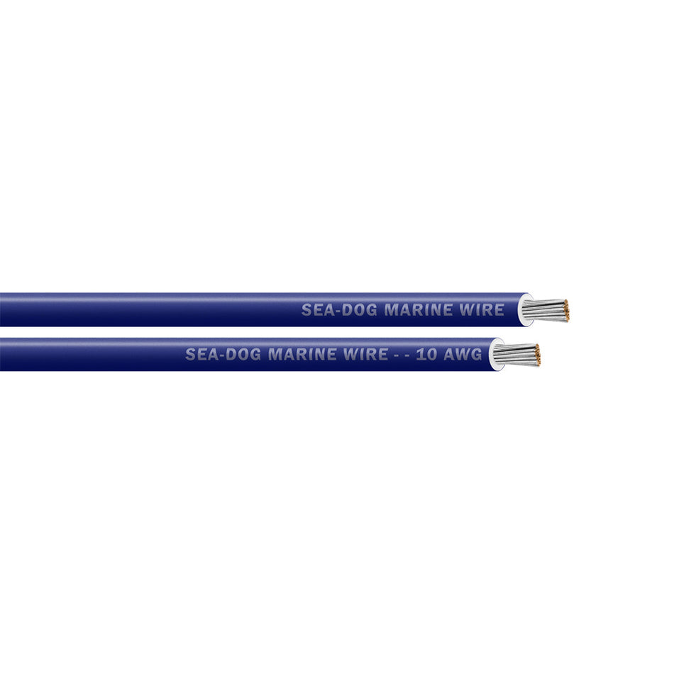 Sea-Dog 10 AWG Dark Blue Primary Marine Wire, 100 Feet - Tinned Copper Strand for Marine Applications