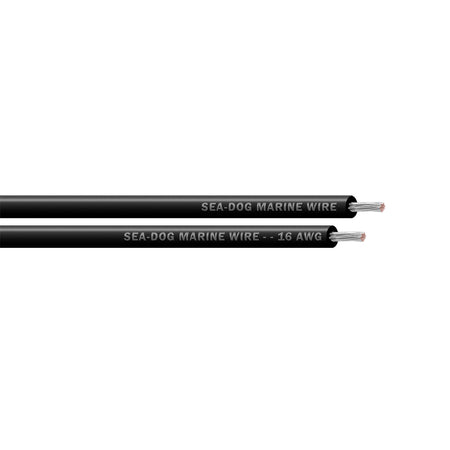 Sea-Dog 16 AWG Black Primary Marine Wire - 100 Feet, Tinned Copper Stranded Cable for Marine Applications