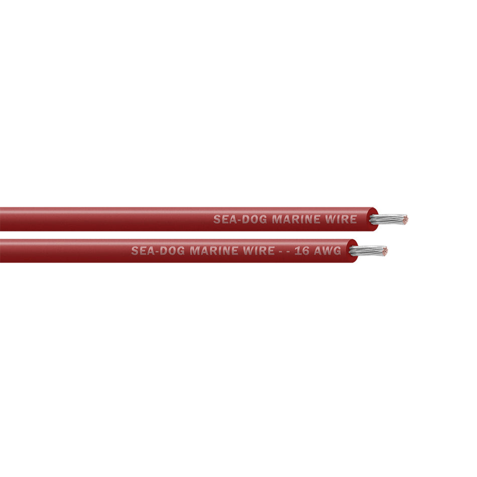Sea-Dog 16 AWG Red Primary Marine Wire – 100 Feet, Tinned Copper Stranded Wire for Reliable Marine Electrical Connections