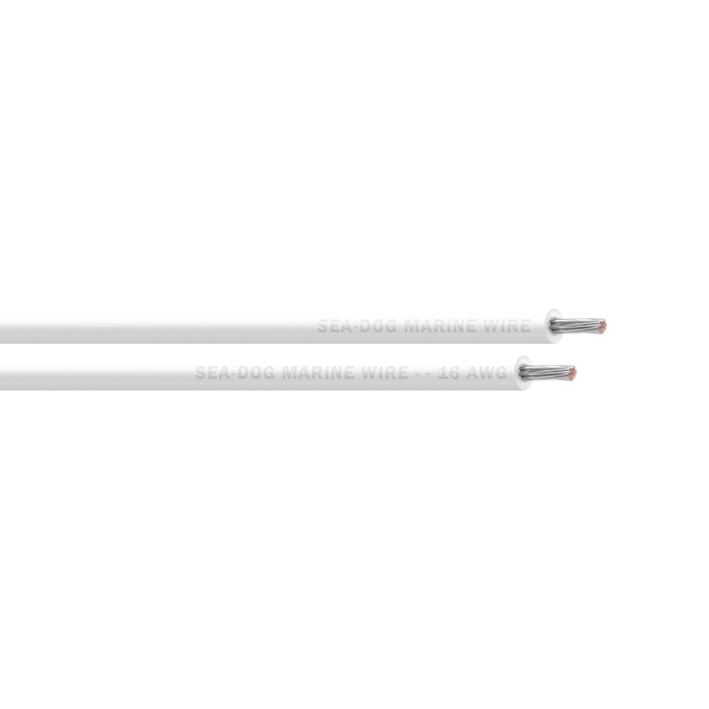 Sea-Dog 16 AWG White Primary Marine Wire – 25 Feet, Tinned Copper Stranded Cable